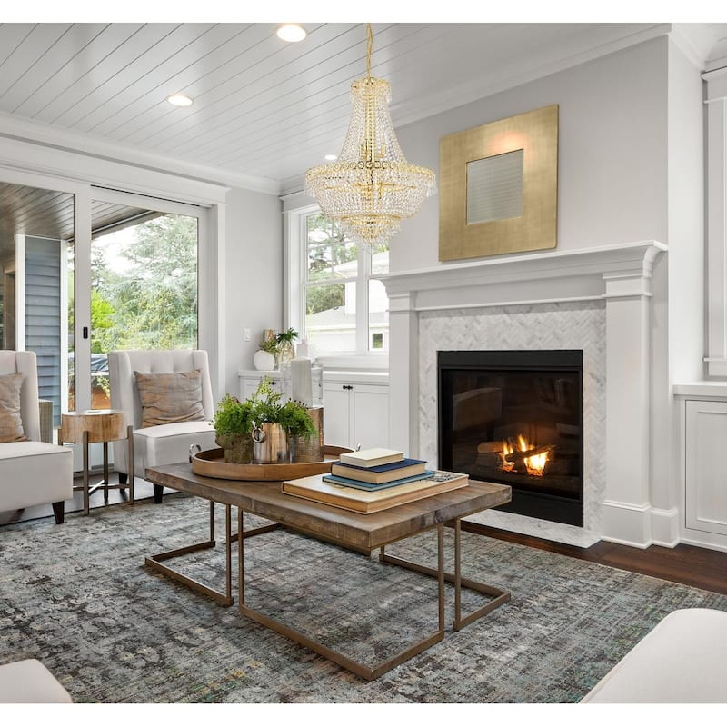 Elegant Lighting Gold 24-inch Royal-cut Crystal Clear Hanging 12-light Chandelier