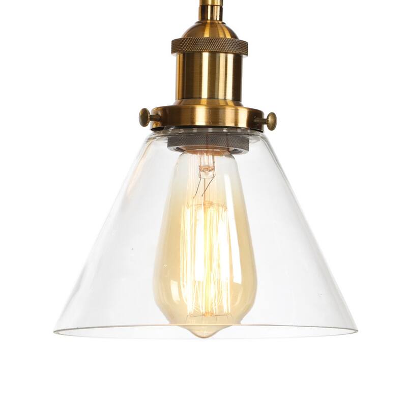 Modern 1-Light Swing Arm Wall Sconce with Cone Clear Glass Shade
