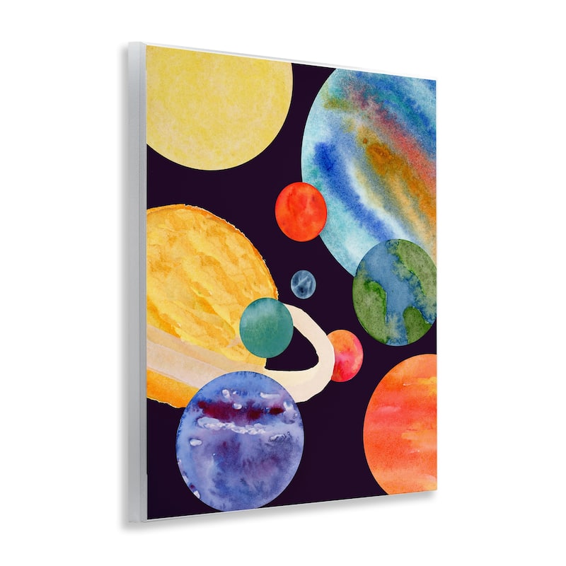 Stupell Planetary Galaxy in Space Wall Plaque Art Design By Corinne Rose Designs