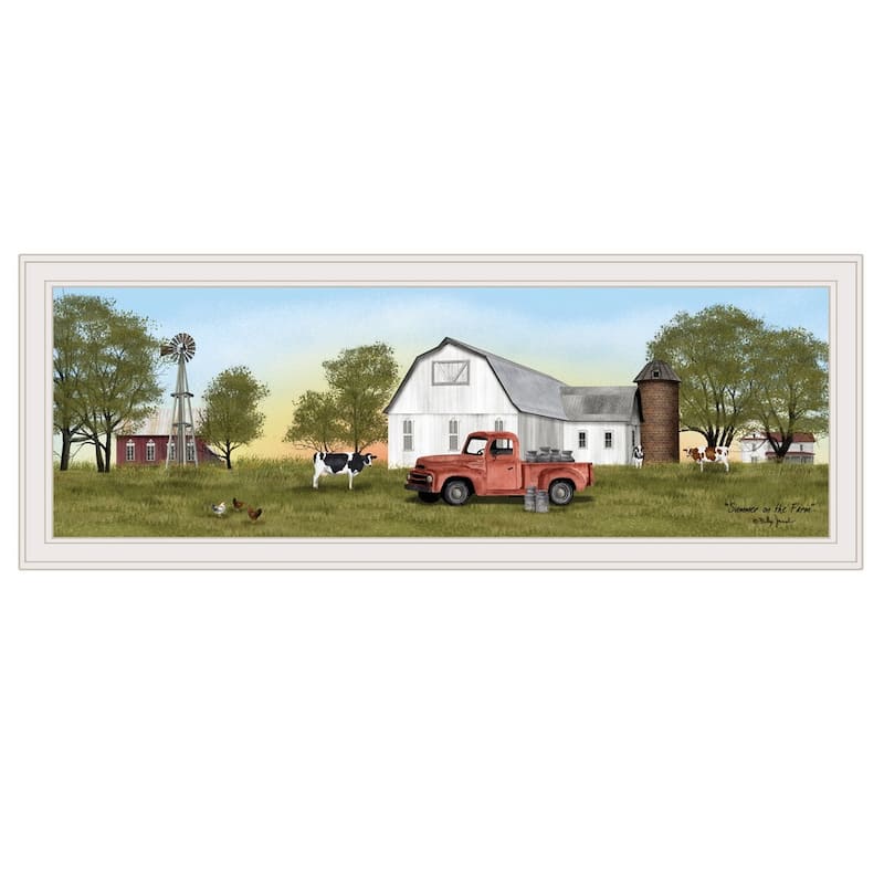 TrendyDecor4U Farmhouse "Summer on the Farm" Framed Print Wall Art by Billy Jacobs
