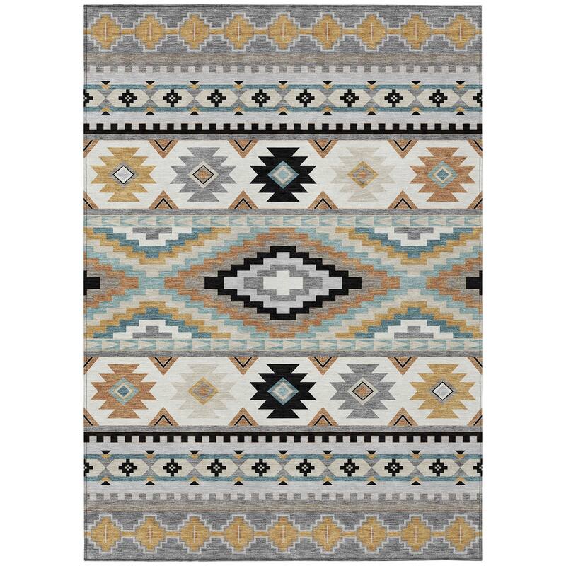 Machine Washable Indoor/ Outdoor Modern Ottawa Chantille Rug