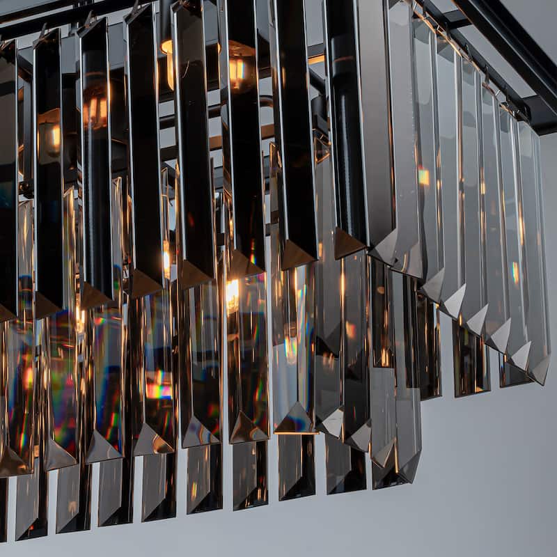 12-Light Glam Fringe Crystal Chandelier for Dining Room