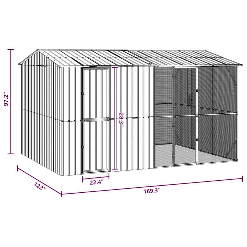 vidaXL Bird Cage Anthracite Galvanized steel