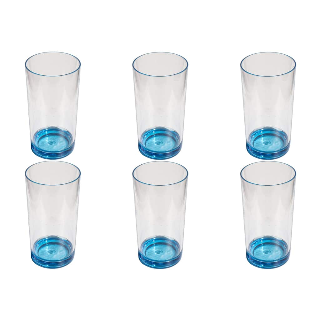 Abode Homewares Color Base Acrylic Drinking Glass - 24 oz - Set of 6