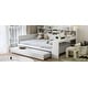 preview thumbnail 30 of 54, Roomfitters Wooden Twin/Full Size Daybed with Storage Shelves, Multi-functional Bed with Twin Size Trundle Bed and Study Desk