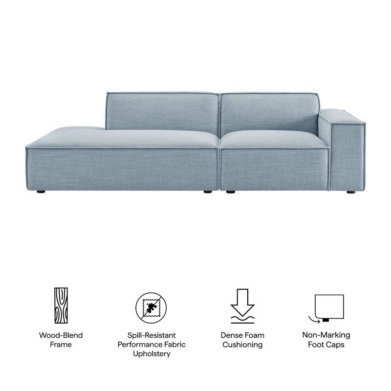 Restore 2-Piece Performance Fabric Upholstered Modular Loveseat