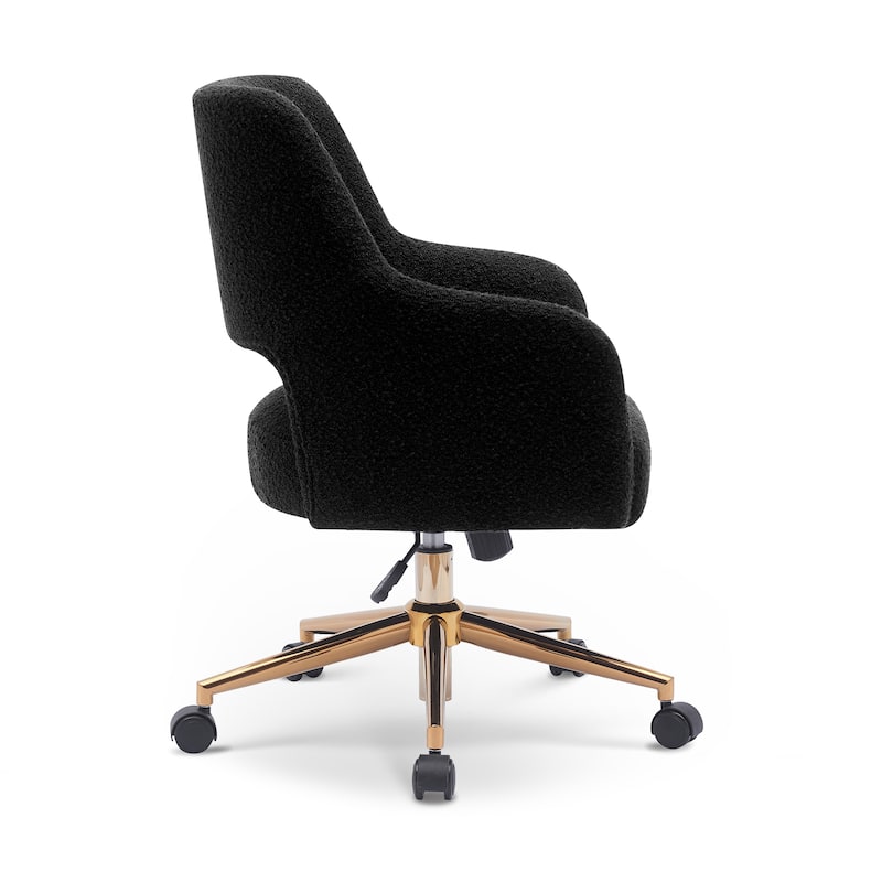 Boucle Upholstered Office/ Desk Chair - Swivel/ Adjustable Height
