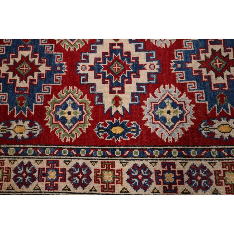 Kazak Oriental Rug Hand-Knotted Wool Carpet - 2'7" x 19'3"