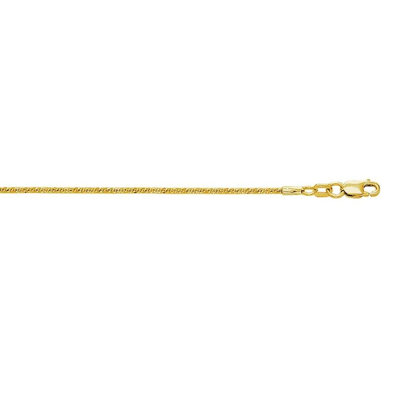 Curata 10k Yellow Gold 10-inch 1.50mm Diamond-cut Sparkle Chain Anklet Ankle Bracelet for Women