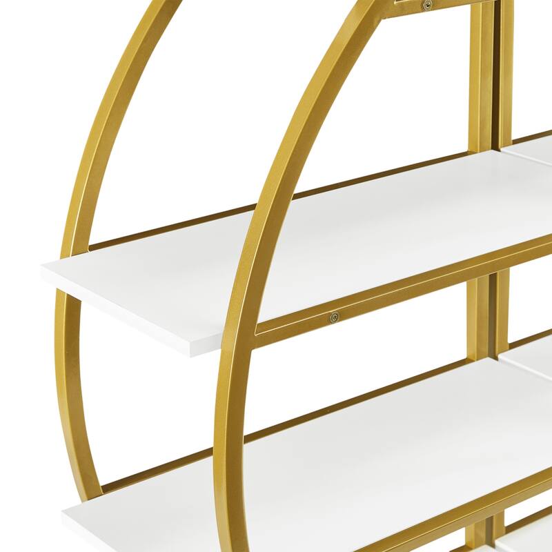 4-Tiers Bookshelf with Metal Frame and MDF Board