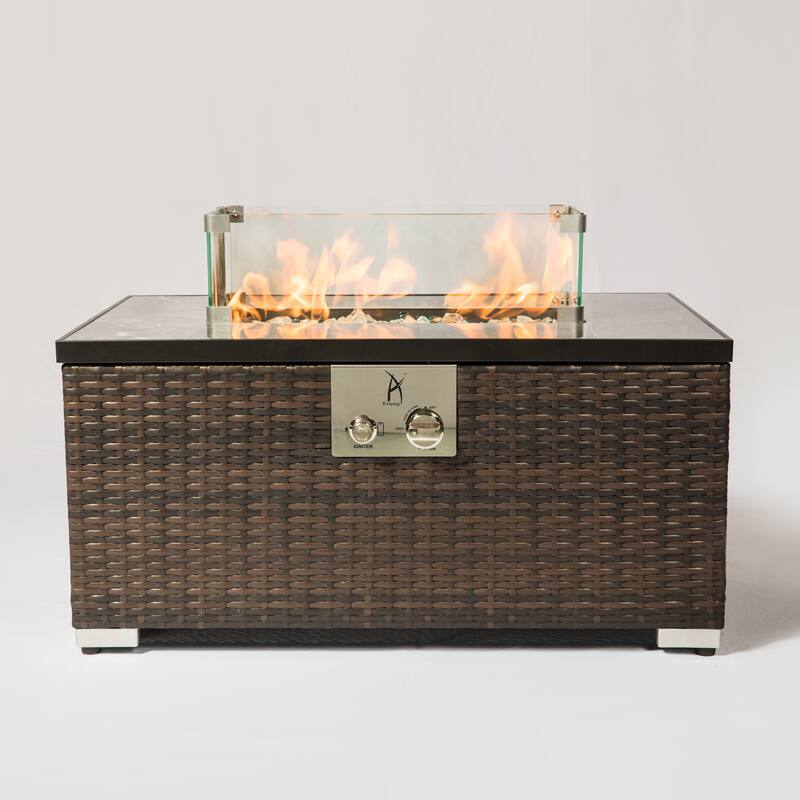 Rectangular Wind Guard for Fire Pit made from Glass