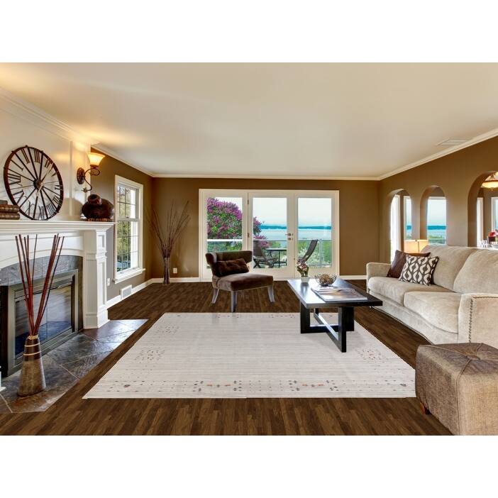 Hand Knotted Oriental 100% Wool Carpet Tribal Tribal Beige & Ivories Gabbeh Area Rug - 9' 10'' X 7' 9''