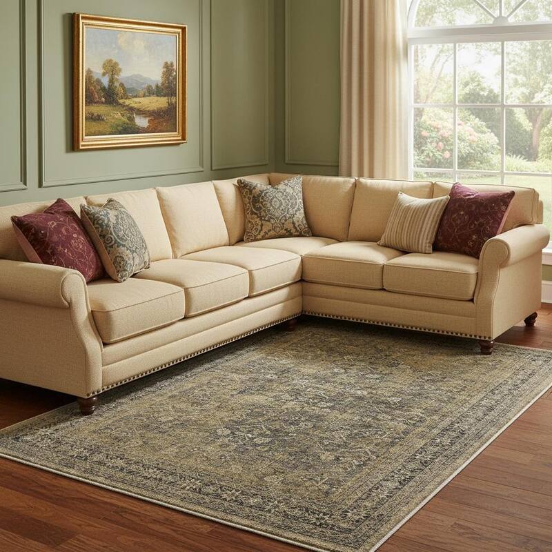 HomeRoots Medallion Traditional Rectangle Area Rug - 9' X 12'