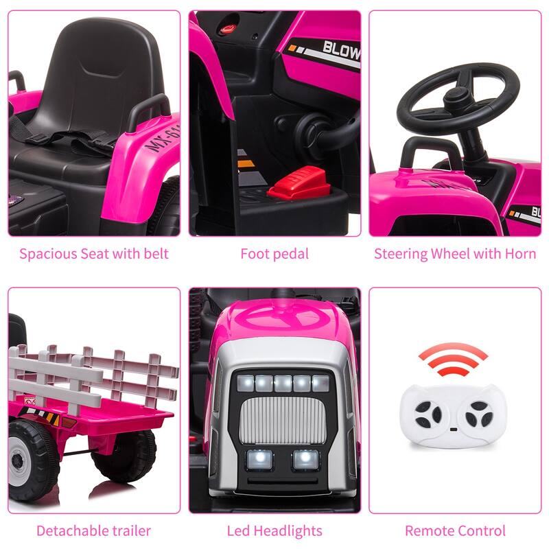 12V 35W Ride on Tractor with Trailer & Remote Control