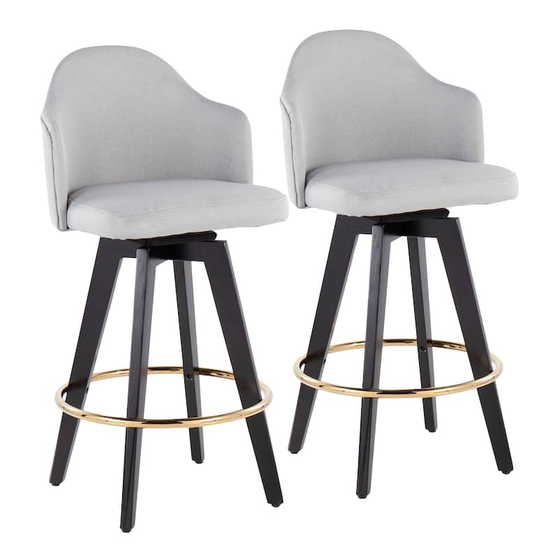 Carson Carrington Valsatra 26" Upholstered Counter Stool with Black Wood Base (Set of 2)