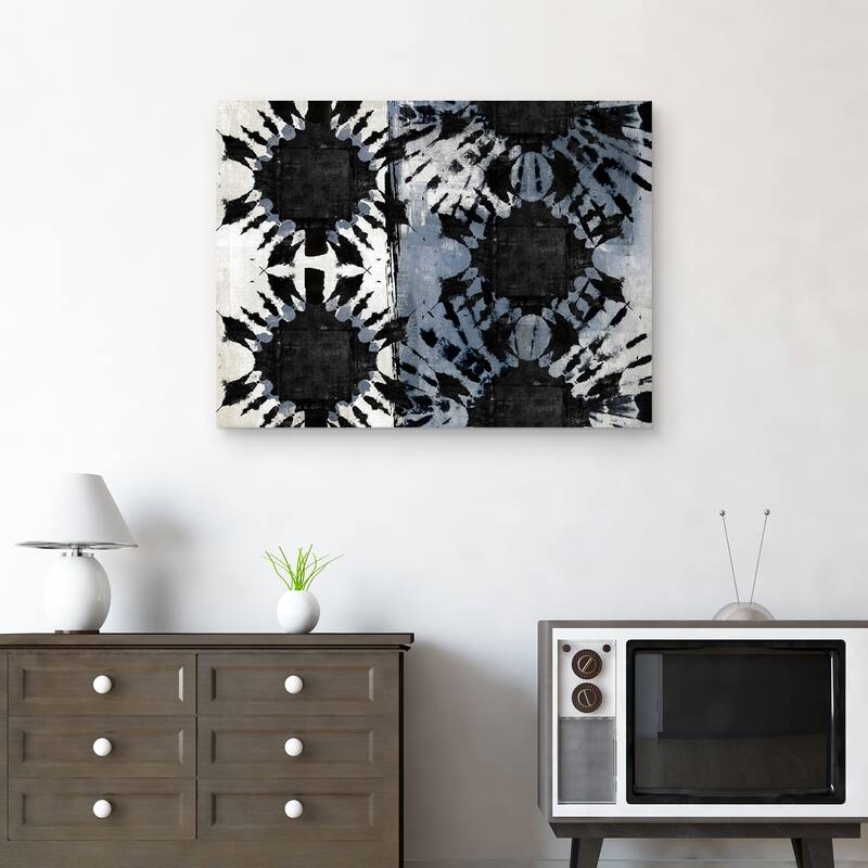 Tribal Flower Blue Horizontal by Nikki Chu Canvas Art Print