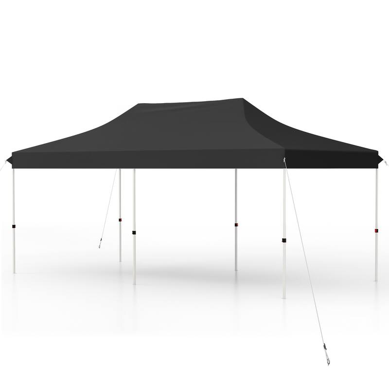 Pop Up Canopy Tent with 6 Sidewalls and Windows for Outdoor Events - 240” x 120” x 116.4”-124.8”