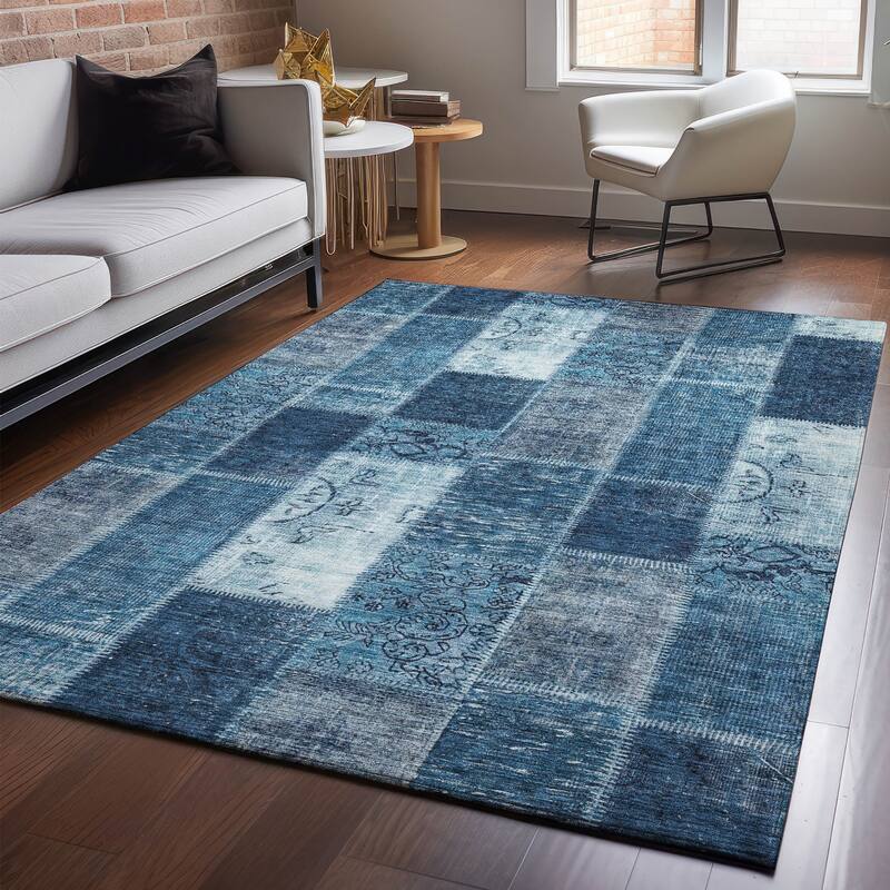 Premium Washable Super Soft Vintage Boho Mayfield Rug - Blue - 2' 6" x 3' 10" - Rectangle