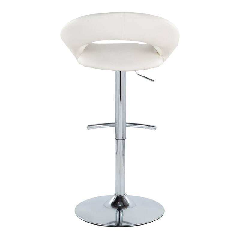 Silver Orchid Poppy Adjustable Bar Stool with Rounded T Footrest (Set of 2)