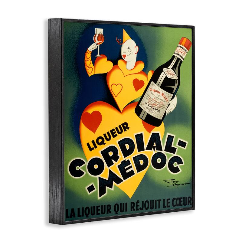 Stupell Retro Vintage Wine Advertisement Framed Giclee Art Design By Marcus Jules