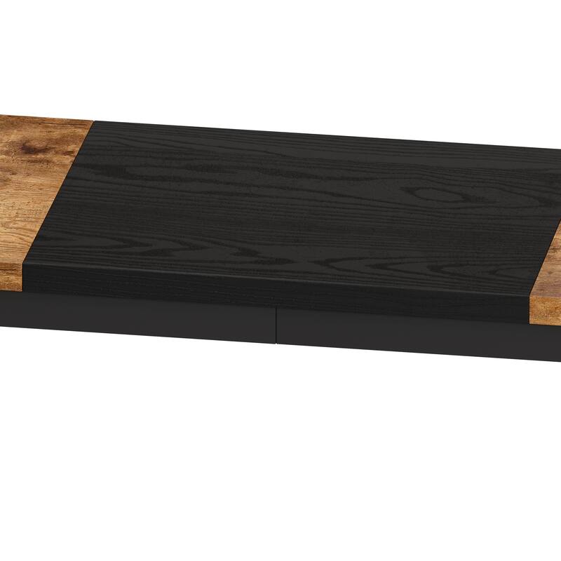 4-Piece Modern Design Kitchen Dining Table, Pub Table, Long Dining Table Set with 3 Stools, Convenient Hanging Stool Design