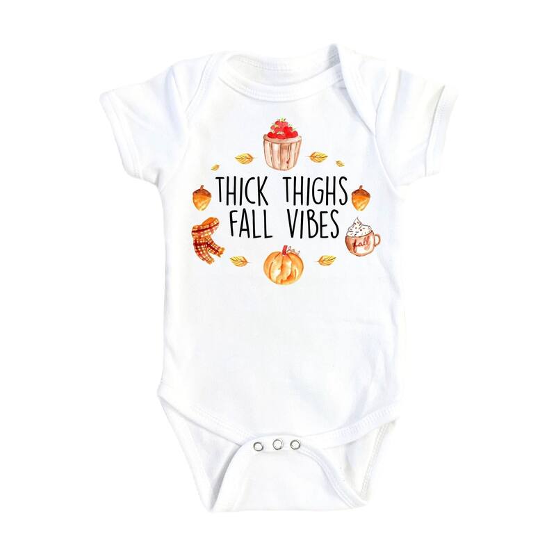 Fall Thick Thighs 2 - Baby Boy Girl Clothes Infant Bodysuit Funny Cute Newborn - White - 3-6M