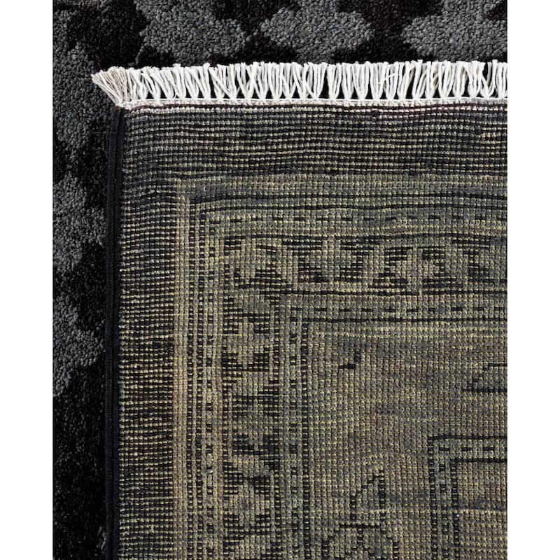 Overdyed One-of-a-Kind Hand-Knotted Area Rug - Black - 10' 5" x 14' 8"