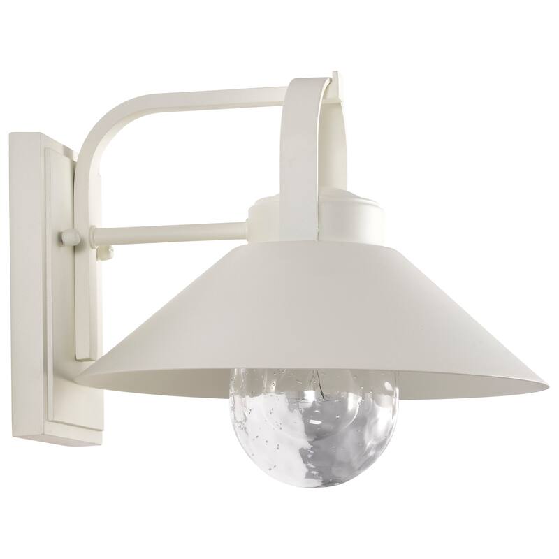 Ridge Medium Outdoor Lantern White Finish Clear Seeded Glass