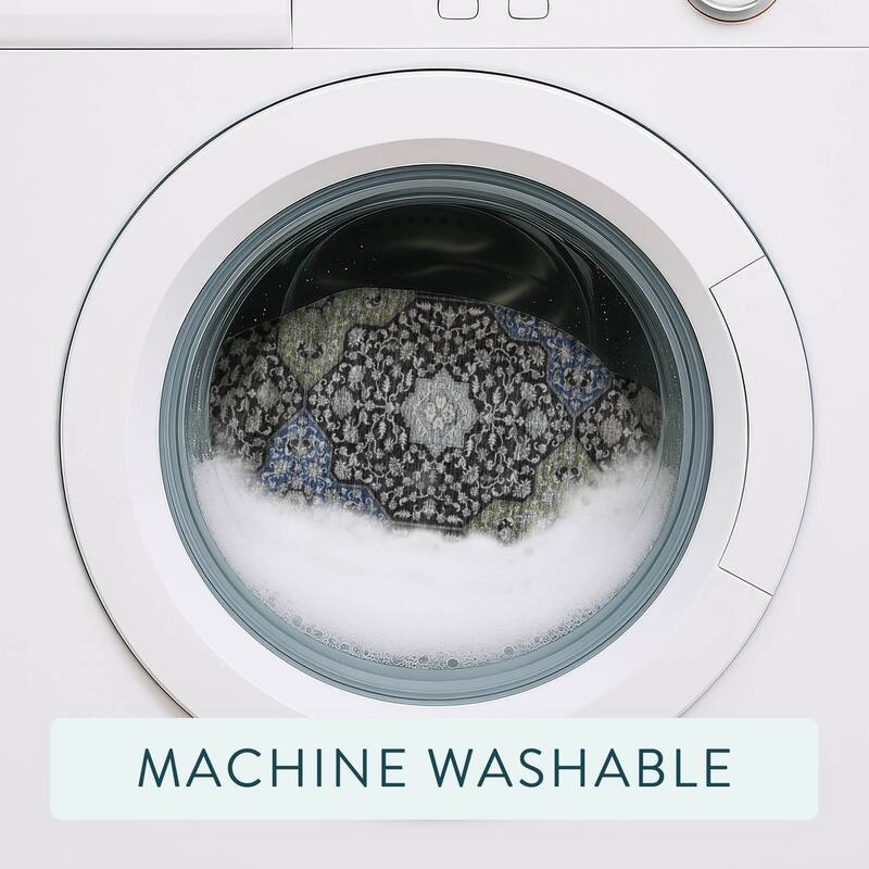 Machine Washable Indoor/ Outdoor Traditional Columbus Chantille Rug