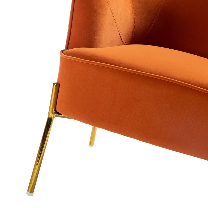 Barbara Modern Velvet Accent Chair for Bedroom with Metal Legs by HULALA HOME