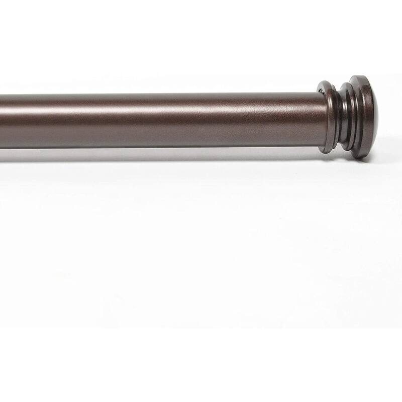 Deco Window 1 Inch Adjustable Curtain Rod for Windows & Doors Curtains with Endcap Round Finials & Brackets Set