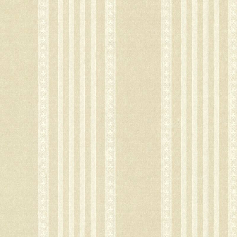 Brewster Adria Champagne Jacquard Stripe Wallpaper - 20.5in x 396in x 0.025in