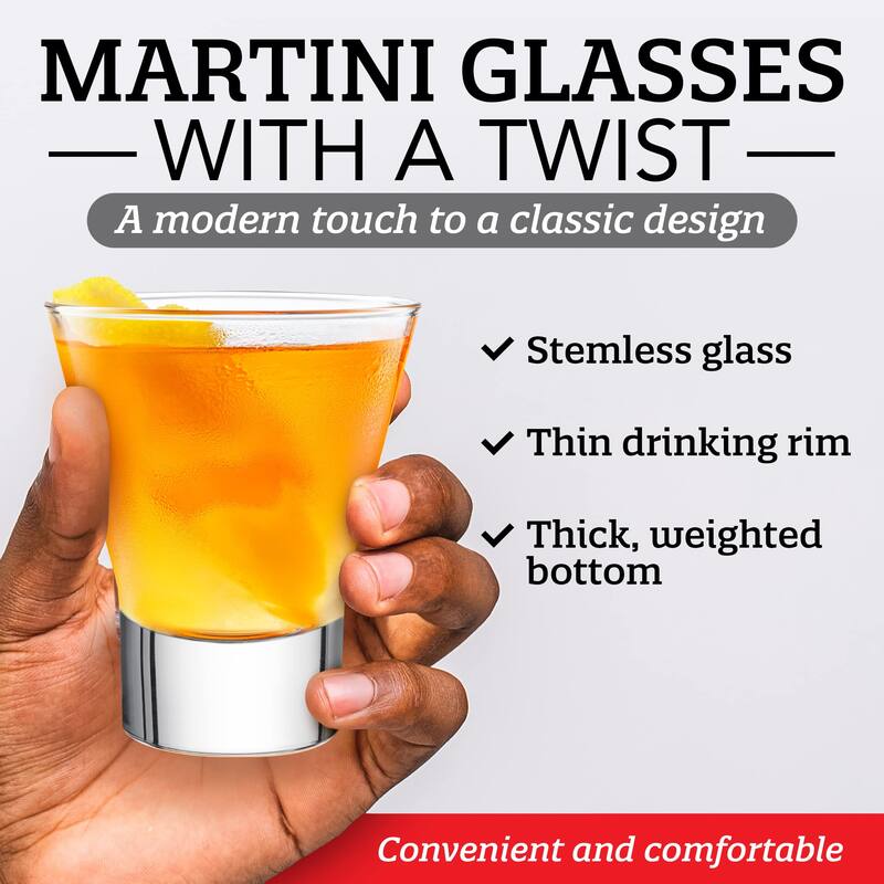 Bormioli Rocco Set of 6 YPSILON Cocktail Glasses - 8.5 Ounce