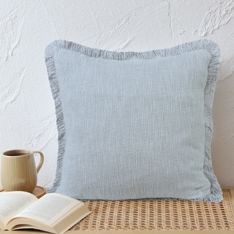 Hidalgo Solid Fringed Throw Pillow by Sevita