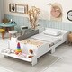 preview thumbnail 2 of 5, White Car-Shaped Twin Bed with Bench