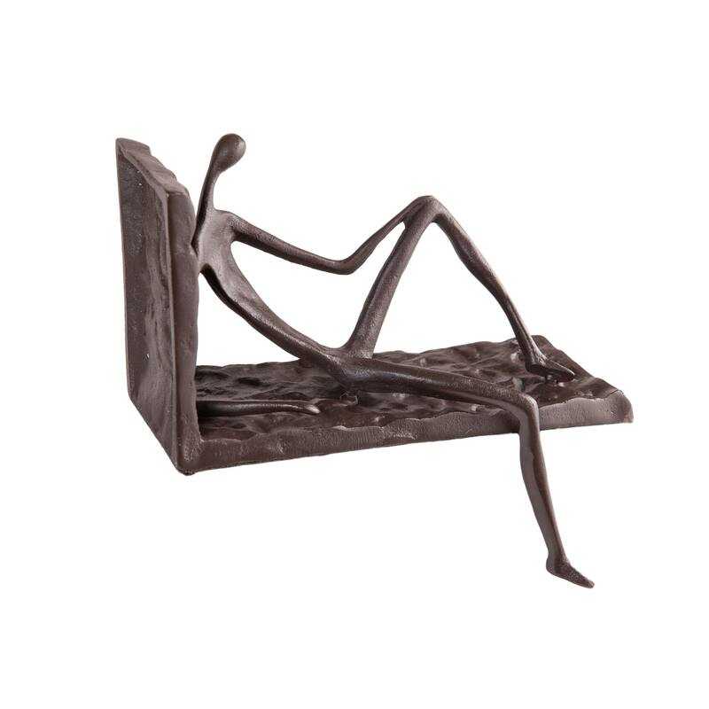 Man on Ledge Single Cast Iron Bookend