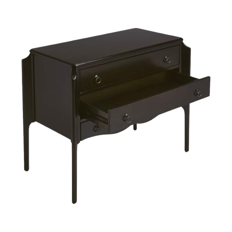 HomeRoots 34" Dark Brown Solid Wood Three Drawer Dresser