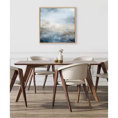 Kate and Laurel Sylvie Tonal Blue Framed Canvas by Creative Bunch Studio