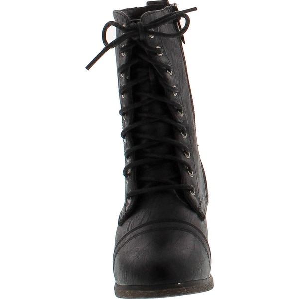 girls lace up black boots