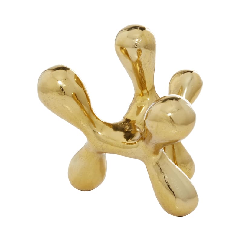 CosmoLiving by Cosmopolitan Gold Aluminum Metal Abstract Decorative Sculpture