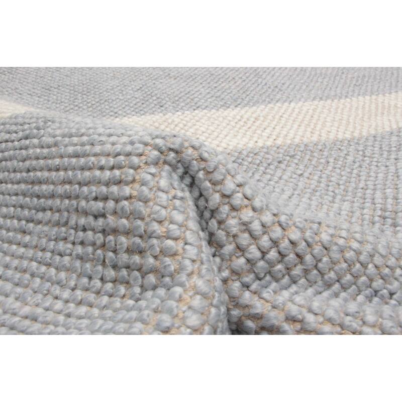ECARPETGALLERY Braid weave Sienna Grey Wool Rug - 5'10 x 5'10