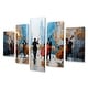 preview thumbnail 2 of 12, Orange African American Harlem City Muscians I - Music Jazz Canvas Wall Art Set - Oversized Traditional Wall Art Decor