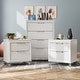 preview thumbnail 1 of 11, Furniture of America Drima Modern 3-Piece Pearl White Solid Wood Kids Chest and 2-Nightstand Bedroom Set Pearl White