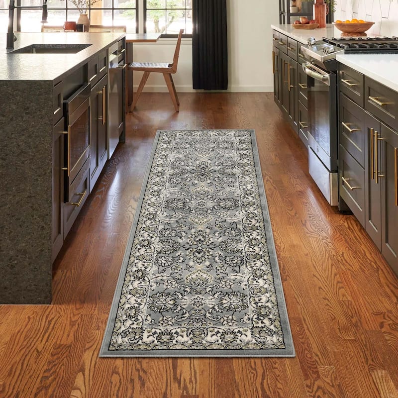 Superior Lille Classic Floral Medallion Indoor Runner or Area Rug - 2' 7" x 8' - Cream