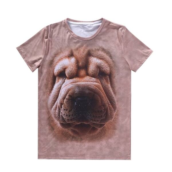 Shop Men Fashion Slim Casual 3d Animal Dog Printing Short Sleeve Cotton Tee Shirts Overstock 23025222