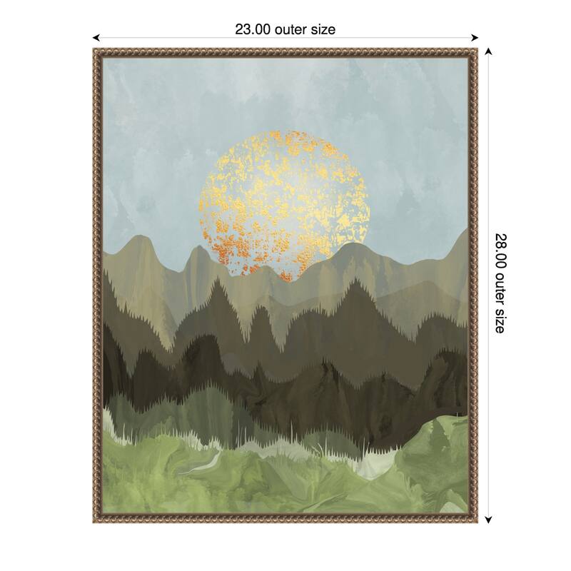 Mountain View by Sannel Larson Framed Canvas Wall Art Print - 23 x 28 in