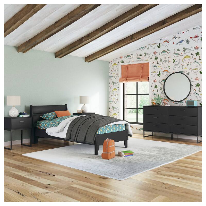 Signature Design by Ashley Socalle Black Panel Platform Bed