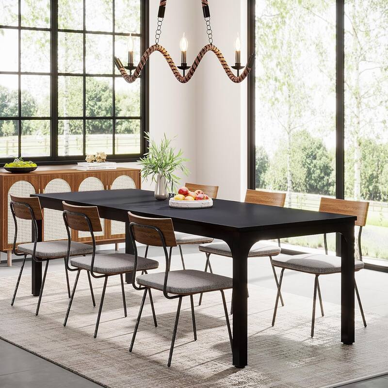 78.7" Rectangle Wood Dining Table, Long Kitchen Table for Living/Dining Room