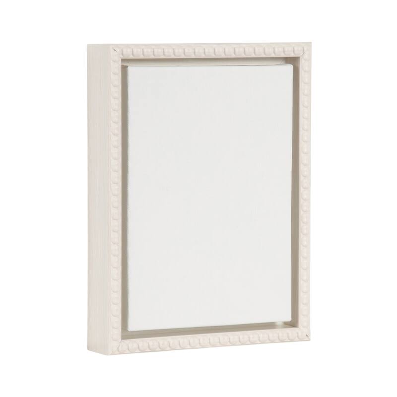 Kate and Laurel Sylvie Beaded Blank Framed Canvas - 8x10 - White