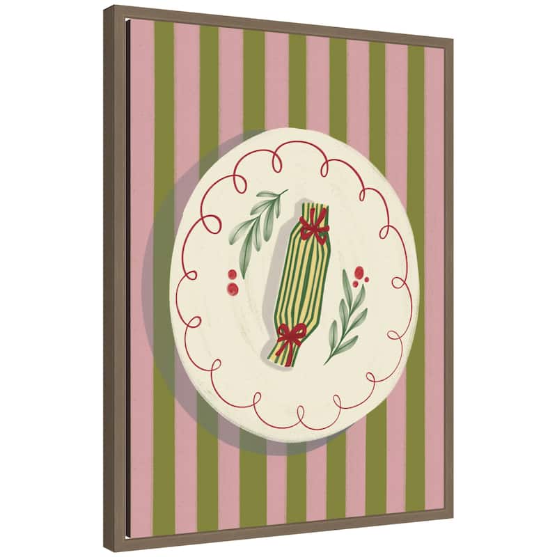 Kate and Laurel Framed Canvas Christmas Toffee Gift by Nikita Jariwala - 18 x 24